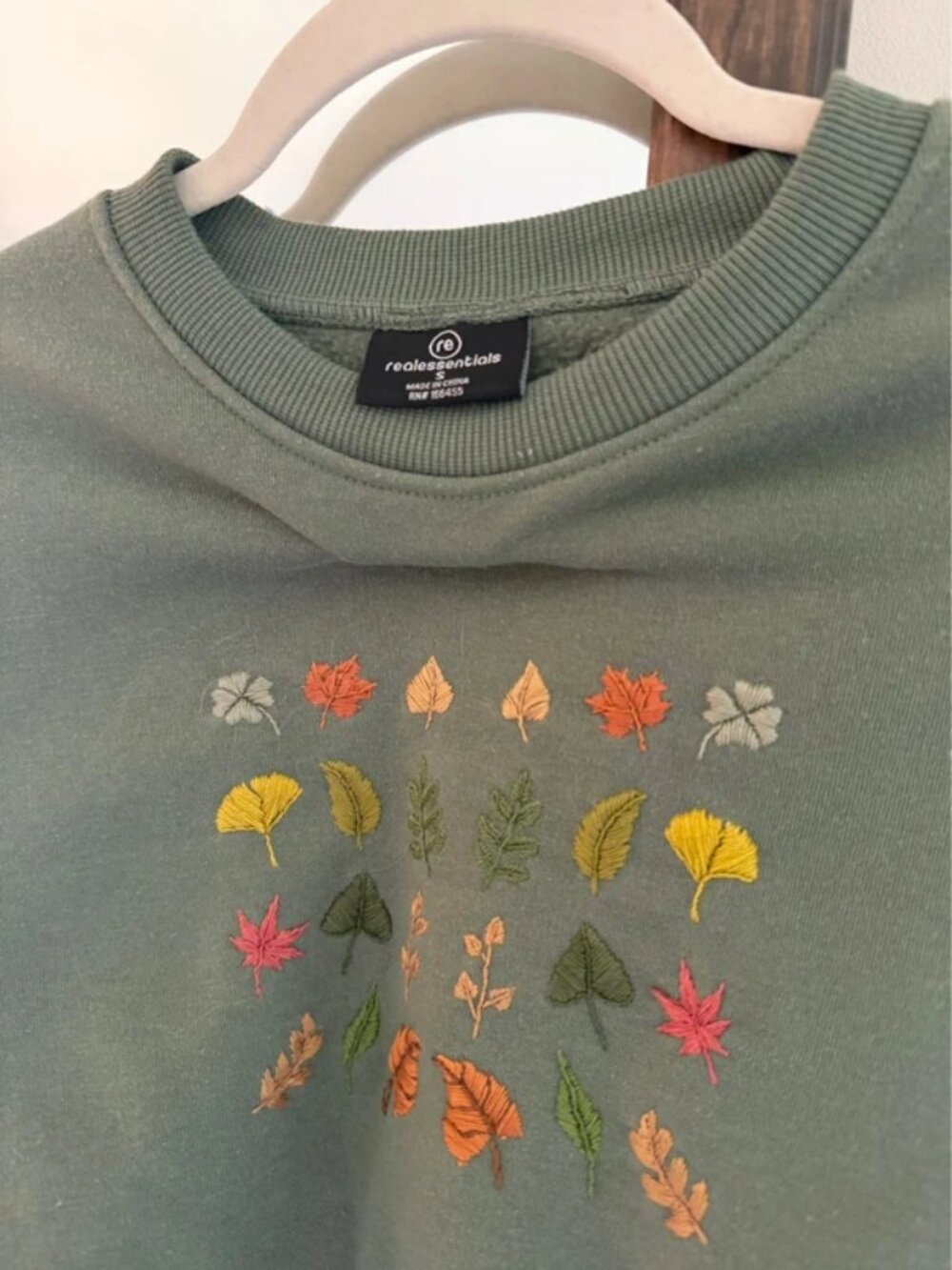 Hand Embroidered Fall Sweatshirt - Picture 2 of 3